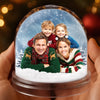 Custom Photo Acrylic Snow Globe - Personalized Christmas Birthday Gifts For Mom, Dad, Brother, Sister, Kids - Encircled By Our Love