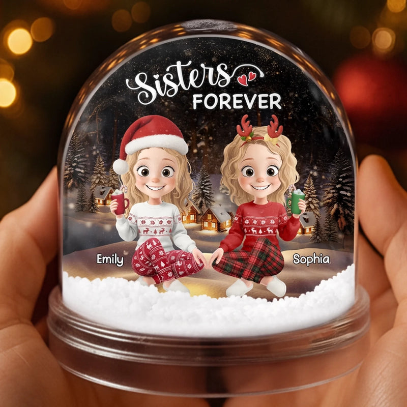 Custom Acrylic Snow Globe - Personalized Best Friend Christmas Birthday Gifts For Women, Besties, Sisters, BFF - Friendship Wrapped In Holiday Cheer