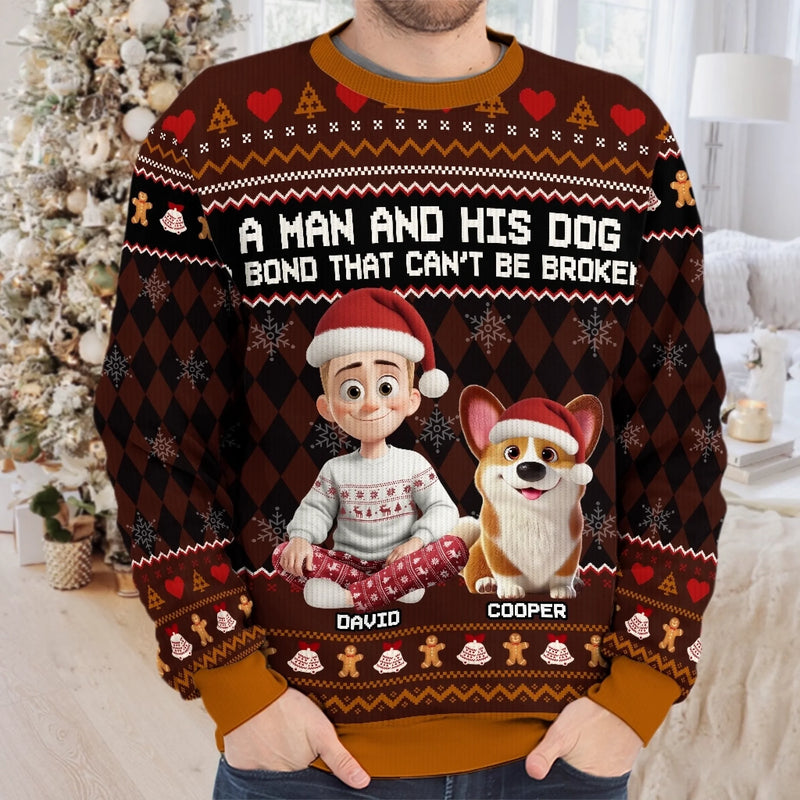 Custom Unisex Ugly Sweatshirt - Personalized  Christmas Birthday Gifts For Dog Lovers, Dog Dad And Mom - Some Heroes Have Fur