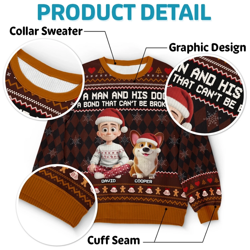 Custom Unisex Ugly Sweatshirt - Personalized  Christmas Birthday Gifts For Dog Lovers, Dog Dad And Mom - Some Heroes Have Fur