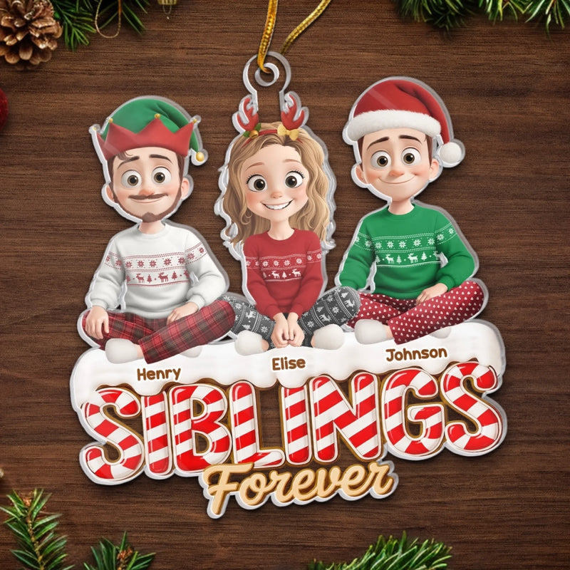 Custom Acrylic Ornament - Personalized Christmas Birthday Gifts For Brother, Sister - Double The Laughs Double The Fun