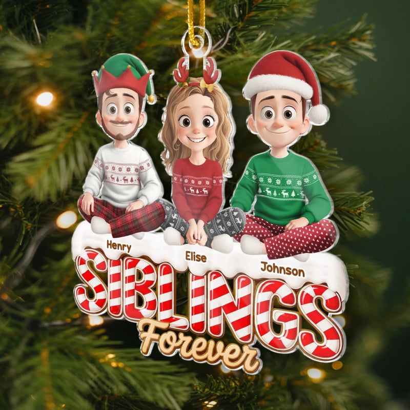 Custom Acrylic Ornament - Personalized Christmas Birthday Gifts For Brother, Sister - Double The Laughs Double The Fun