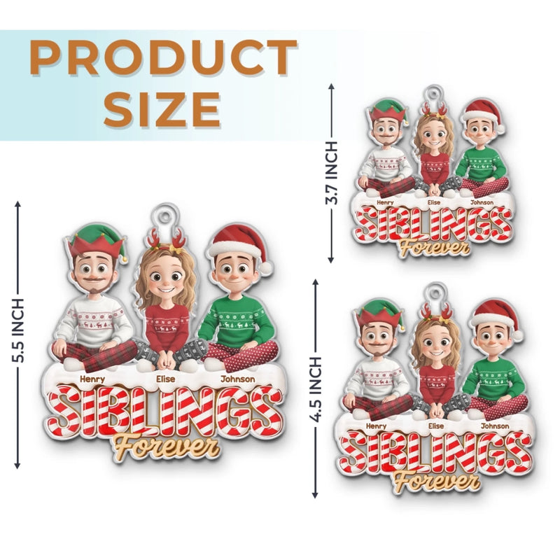 Custom Acrylic Ornament - Personalized Christmas Birthday Gifts For Brother, Sister - Double The Laughs Double The Fun