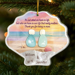Custom Name Beach Couple Gifts - Personalized Ornament