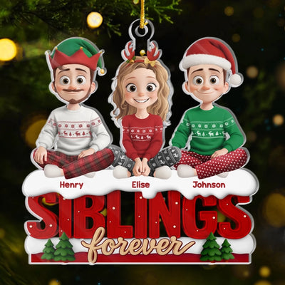 Custom Acrylic Ornament - Personalized Christmas Birthday Gifts For Brother, Sister - Together We Make Life Brighter