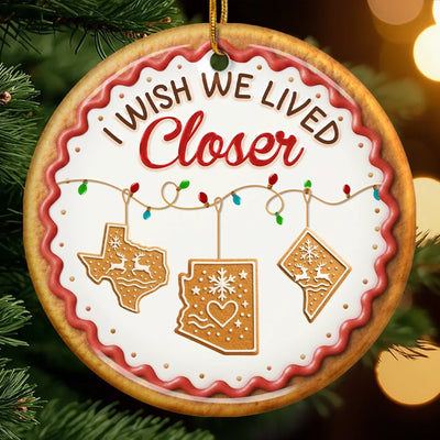Custom Long Distance Ceramic Ornament - Personalized Best Friend Christmas Birthday Gifts For Women, Besties, Sisters, BFF - Distance Cannot Dim Our Spark