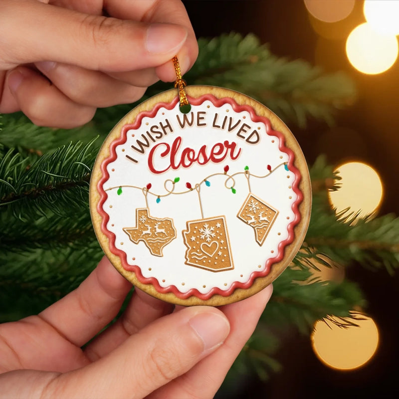 Custom Long Distance Ceramic Ornament - Personalized Best Friend Christmas Birthday Gifts For Women, Besties, Sisters, BFF - Distance Cannot Dim Our Spark