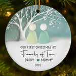 Custom Sea Glass Ceramic Ornament - Personalized Christmas Birthday Gifts For Mom, Dad, Brother, Sister, Kids, Beach Lovers - Anchored In Each Other