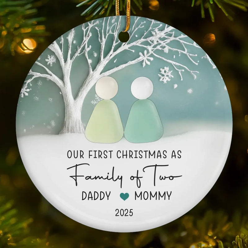 Custom Sea Glass Ceramic Ornament - Personalized Christmas Birthday Gifts For Mom, Dad, Brother, Sister, Kids, Beach Lovers - Anchored In Each Other