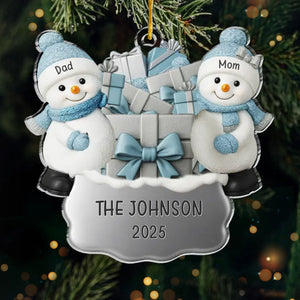 Custom Snowman Acrylic Ornament - Personalized Christmas Birthday Gifts For Mom, Dad, Brother, Sister, Kids - Our Kind Of Winter Story