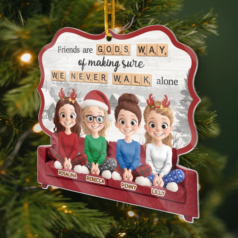 Custom Acrylic Ornament - Personalized Best Friend Christmas Birthday Gifts For Women, Besties, Sisters, BFF - Different Lives Same Laugh