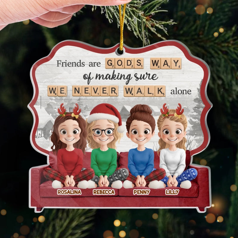 Custom Acrylic Ornament - Personalized Best Friend Christmas Birthday Gifts For Women, Besties, Sisters, BFF - Different Lives Same Laugh