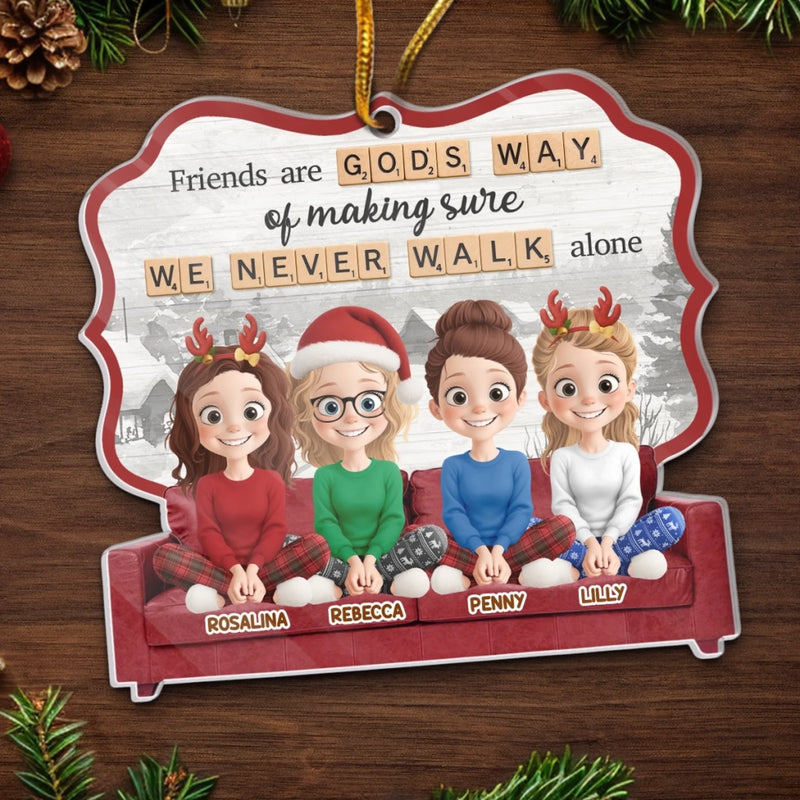 Custom Acrylic Ornament - Personalized Best Friend Christmas Birthday Gifts For Women, Besties, Sisters, BFF - Different Lives Same Laugh