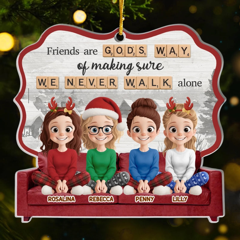 Custom Acrylic Ornament - Personalized Best Friend Christmas Birthday Gifts For Women, Besties, Sisters, BFF - Different Lives Same Laugh