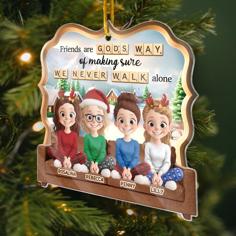 Custom Acrylic Ornament - Personalized Best Friend Christmas Birthday Gifts For Women, Besties, Sisters, BFF - We Laugh In Sync