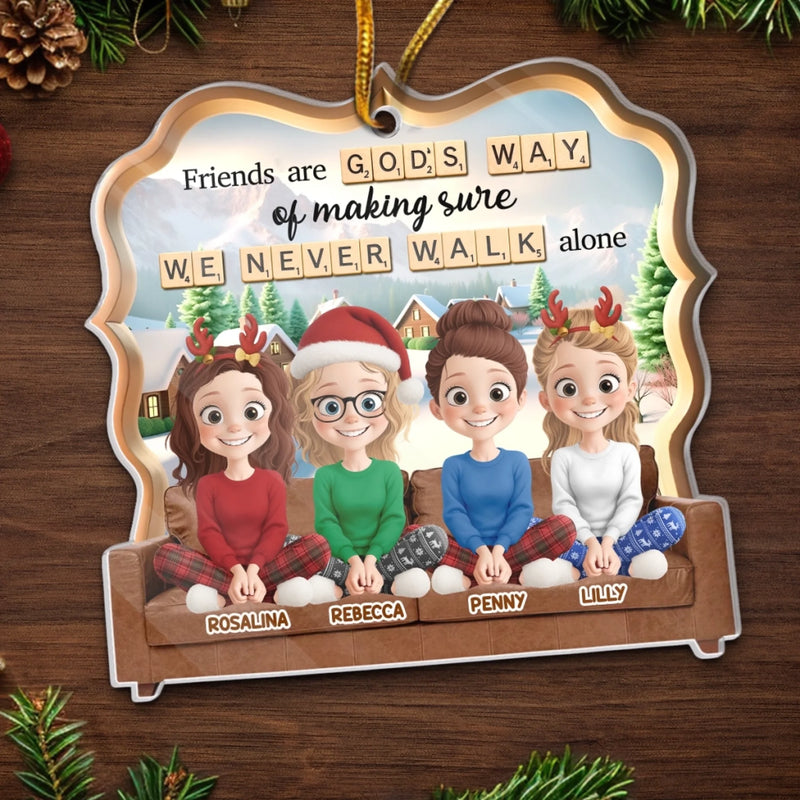 Custom Acrylic Ornament - Personalized Best Friend Christmas Birthday Gifts For Women, Besties, Sisters, BFF - We Laugh In Sync