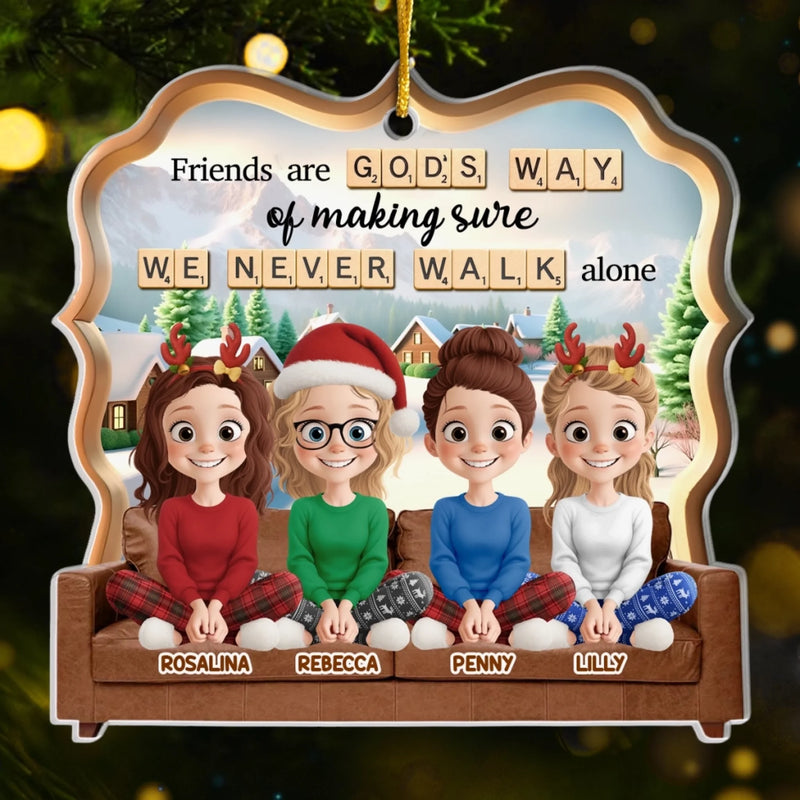 Custom Acrylic Ornament - Personalized Best Friend Christmas Birthday Gifts For Women, Besties, Sisters, BFF - We Laugh In Sync