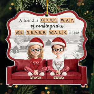 Custom Acrylic Ornament - Personalized Best Friend Christmas Birthday Gifts For Women, Besties, Sisters, BFF - Different Lives Same Laugh