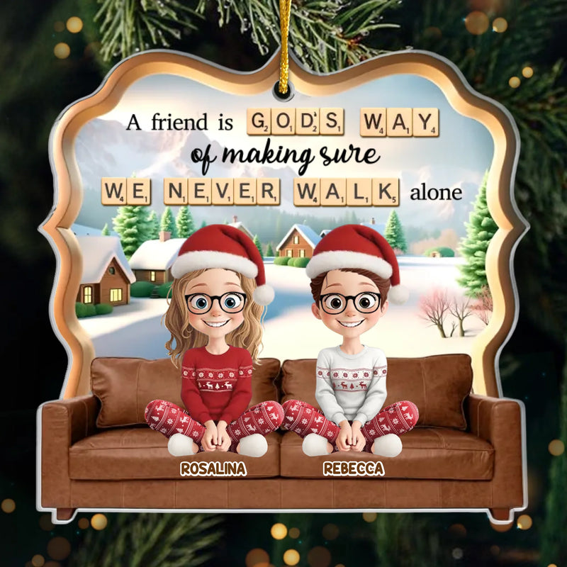 Custom Acrylic Ornament - Personalized Best Friend Christmas Birthday Gifts For Women, Besties, Sisters, BFF - We Laugh In Sync