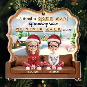 Custom Acrylic Ornament - Personalized Best Friend Christmas Birthday Gifts For Women, Besties, Sisters, BFF - We Laugh In Sync