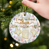 Custom Long Distance Ceramic Ornament - Personalized Best Friend Christmas Birthday Gifts For Women, Besties, Sisters, BFF - Miles Apart Hearts Stay Near