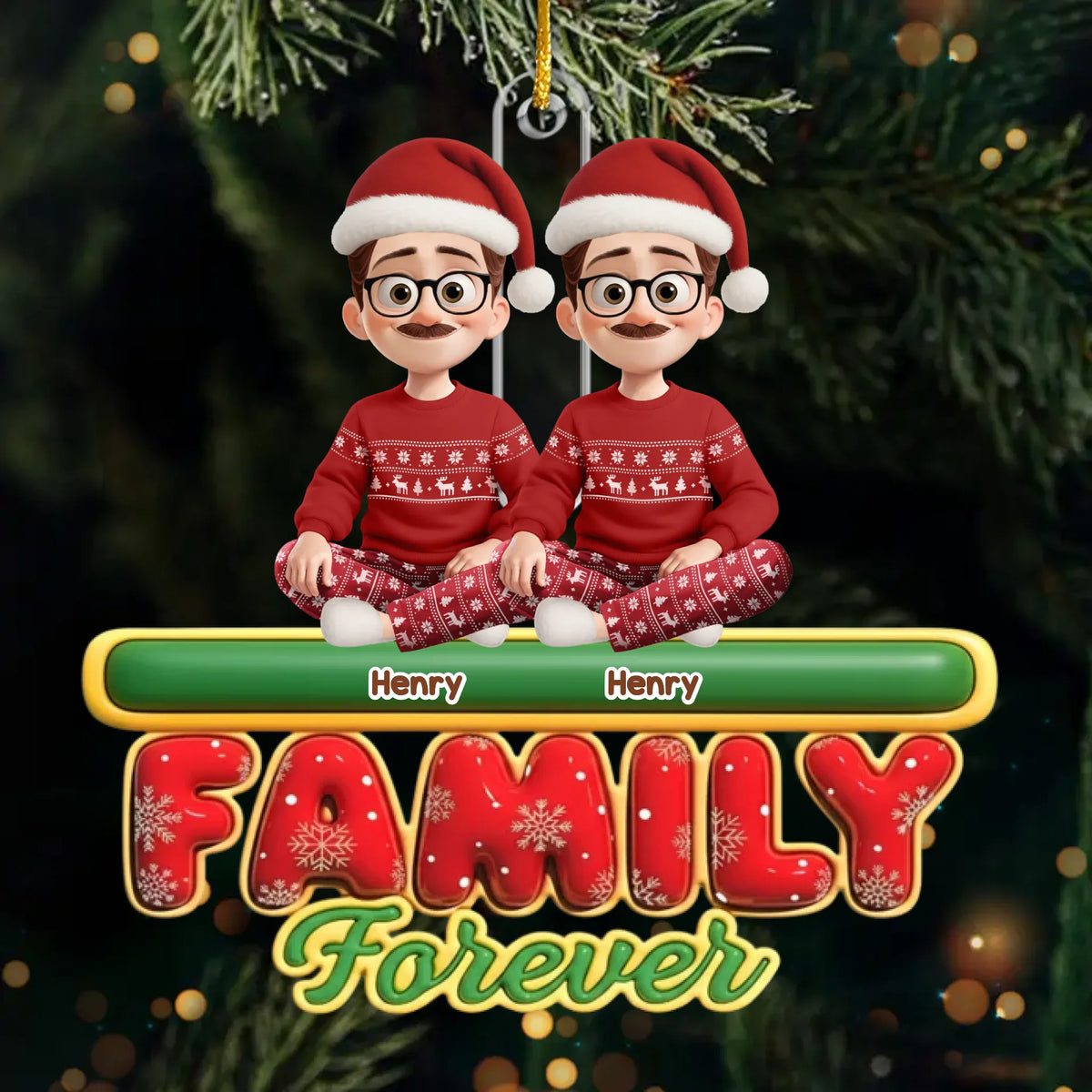 Custom Acrylic Ornament - Personalized Christmas Birthday Gifts For Mom, Dad, Brother, Sister, Kids - Together Is Our Gift