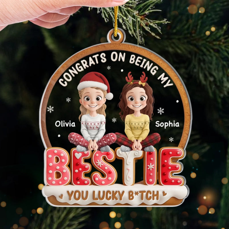 Custom Acrylic Ornament - Personalized Best Friend Christmas Birthday Gifts For Women, Besties, Sisters, BFF - Together We Bloom With Joy