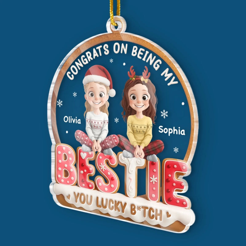 Custom Acrylic Ornament - Personalized Best Friend Christmas Birthday Gifts For Women, Besties, Sisters, BFF - Together We Bloom With Joy