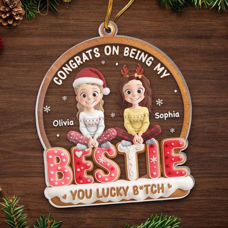 Custom Acrylic Ornament - Personalized Best Friend Christmas Birthday Gifts For Women, Besties, Sisters, BFF - Together We Bloom With Joy