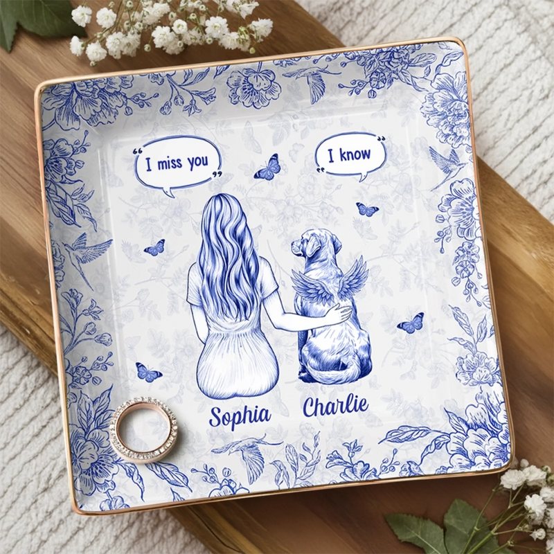 Custom Full-Print Jewelry Dish - Personalized Pet Memorial Sympathy Gifts For Dogs - Always Loved Never Gone