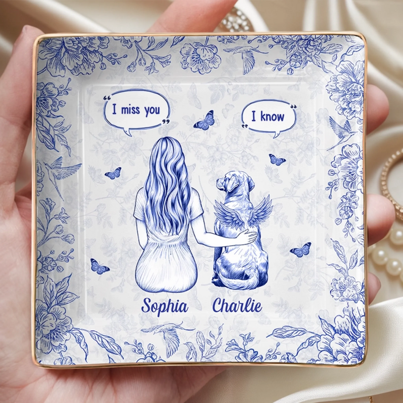 Custom Full-Print Jewelry Dish - Personalized Pet Memorial Sympathy Gifts For Dogs - Always Loved Never Gone