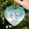 Custom Sea Glass Ceramic Ornament - Personalized Best Friend Christmas Birthday Gifts For Women, Besties, Sisters, BFF, Beach Lovers - Tides Brought Us Together