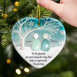 Custom Sea Glass Ceramic Ornament - Personalized Best Friend Christmas Birthday Gifts For Women, Besties, Sisters, BFF, Beach Lovers - Tides Brought Us Together