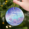 Custom Long Distance Ceramic Ornament - Personalized Best Friend Christmas Birthday Gifts For Women, Besties, Sisters, BFF - No Map Can Measure Us