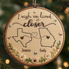 Custom Long Distance Wood Ornament - Personalized Best Friend Christmas Birthday Gifts For Women, Besties, Sisters, BFF - Miles Apart, Handmade Love