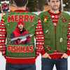 Custom Photo Unisex Ugly Sweatshirt - Personalized  Christmas Birthday Fishing Gifts For Fisherman - Santa’s Fishing Buddy Since Forever