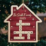 Custom Scrabble Wood Ornament - Personalized Christmas Birthday Gifts For Mom, Dad, Brother, Sister, Kids - Our Home, One Letter At A Time
