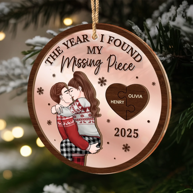 Custom Wooden Mirror Acrylic Ornament - Personalized  Anniversary Christmas Wedding Gifts For Husband And Wife, Him And Her - Years Change Love Stays