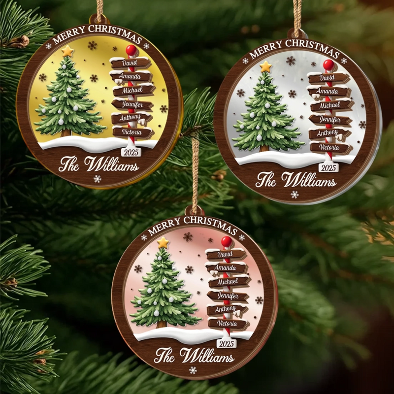 Custom Wooden Mirror Acrylic Ornament - Personalized Christmas Birthday Gifts For Mom, Dad, Brother, Sister, Kids - Love Reflects Here