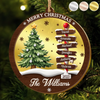 Custom Wooden Mirror Acrylic Ornament - Personalized Christmas Birthday Gifts For Mom, Dad, Brother, Sister, Kids - Love Reflects Here