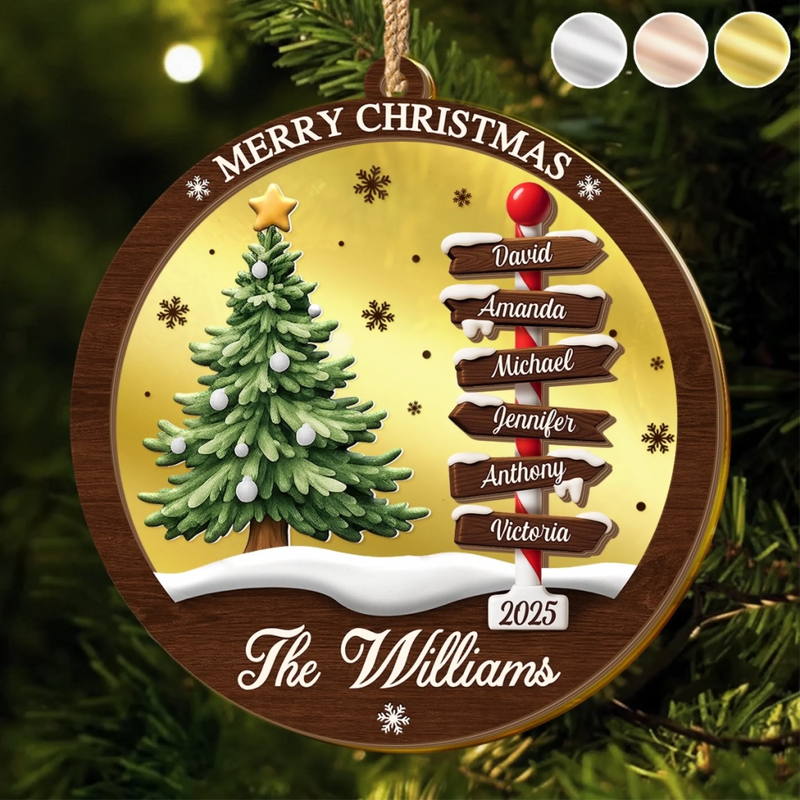 Custom Wooden Mirror Acrylic Ornament - Personalized Christmas Birthday Gifts For Mom, Dad, Brother, Sister, Kids - Love Reflects Here