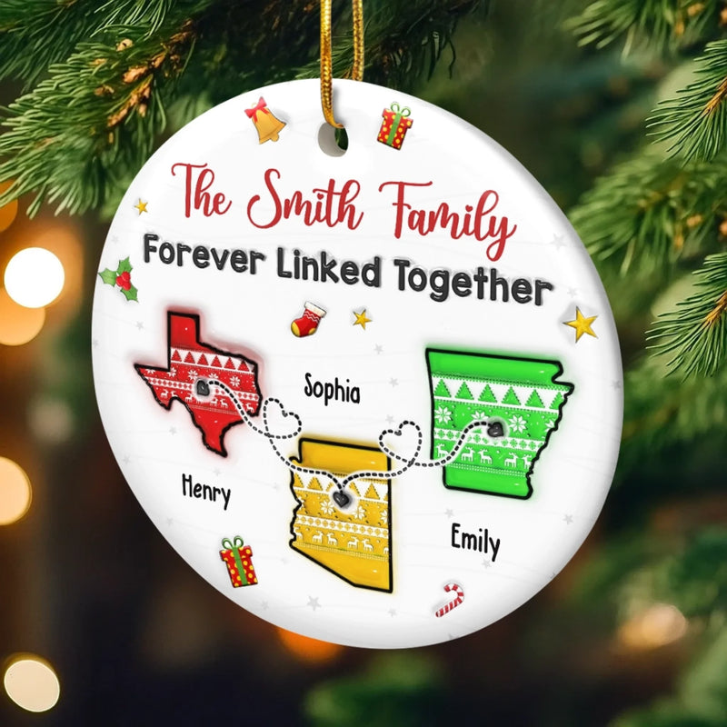 Custom Long Distance Ceramic Ornament - Personalized Christmas Birthday Gifts For Mom, Dad, Brother, Sister, Kids - From My Heart To Yours