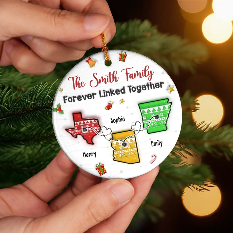 Custom Long Distance Ceramic Ornament - Personalized Christmas Birthday Gifts For Mom, Dad, Brother, Sister, Kids - From My Heart To Yours