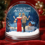 Custom Name Old Friend Gifts for Women - Personalized Acrylic Snow Globe