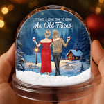 Custom Name Old Friend Gifts for Women - Personalized Acrylic Snow Globe
