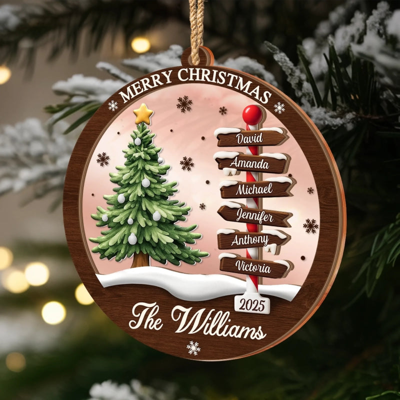 Custom Wooden Mirror Acrylic Ornament - Personalized Christmas Birthday Gifts For Mom, Dad, Brother, Sister, Kids - Love Reflects Here