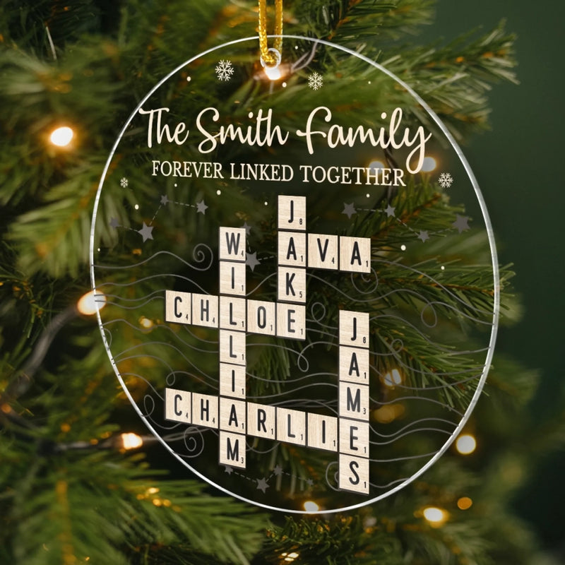 Custom Scrabble Acrylic Ornament - Personalized Christmas Birthday Gifts For Mom, Dad, Brother, Sister, Kids - Together We Belong