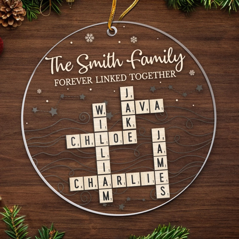 Custom Scrabble Acrylic Ornament - Personalized Christmas Birthday Gifts For Mom, Dad, Brother, Sister, Kids - Together We Belong