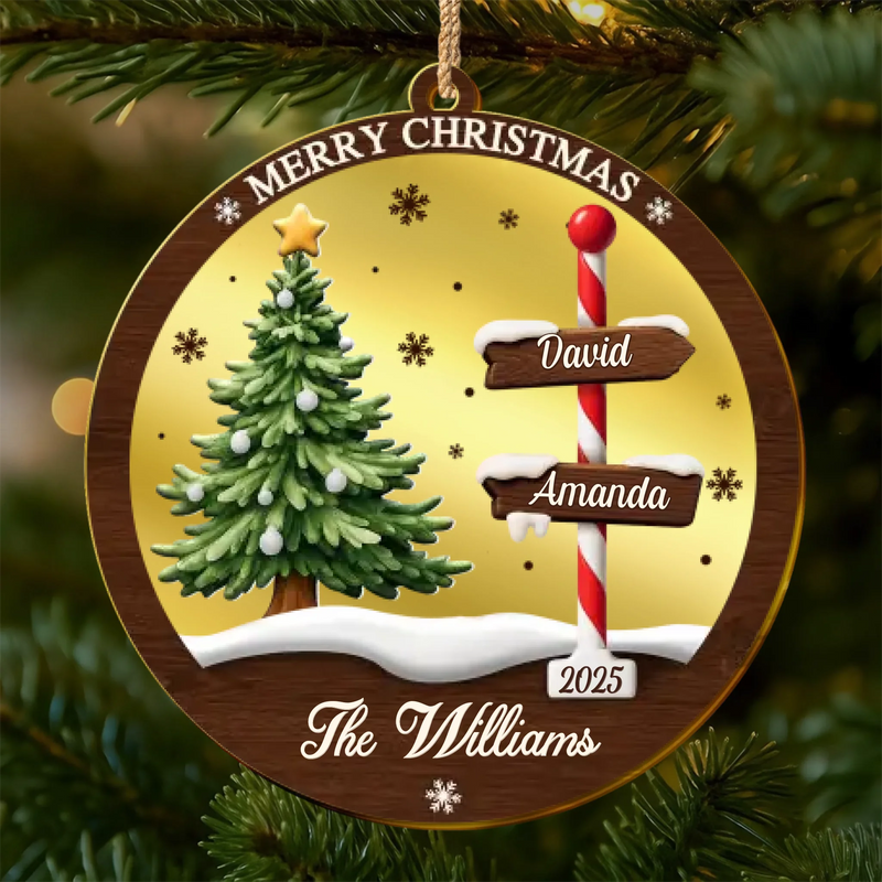 Custom Wooden Mirror Acrylic Ornament - Personalized Christmas Birthday Gifts For Mom, Dad, Brother, Sister, Kids - Love Reflects Here