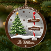 Custom Wooden Mirror Acrylic Ornament - Personalized Christmas Birthday Gifts For Mom, Dad, Brother, Sister, Kids - Love Reflects Here